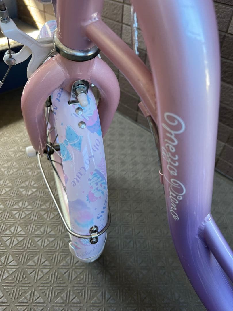 引き取り希望！メゾピアノ16インチ女の子自転車美品　補助輪、補助バー付き