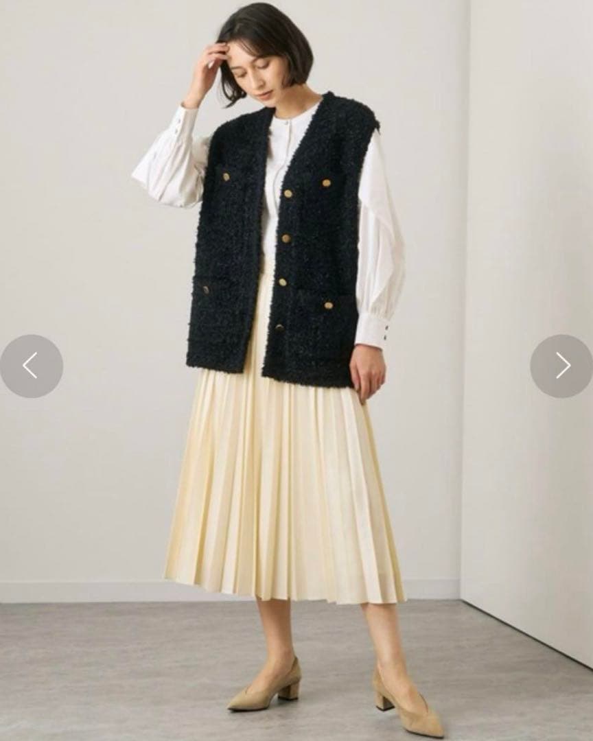 【美品】ANAYI ツイードニットジレ 38