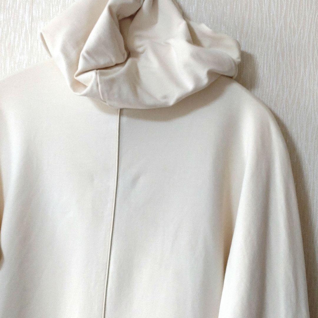 'S MaxMara*オフホワイト*ビジュー付き*ロングパーカー*フード付き*M