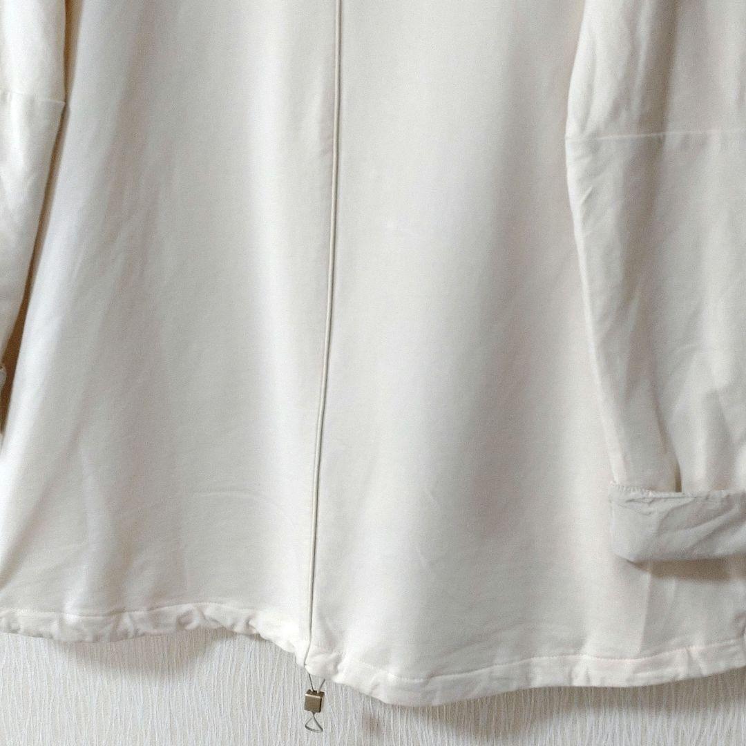 'S MaxMara*オフホワイト*ビジュー付き*ロングパーカー*フード付き*M