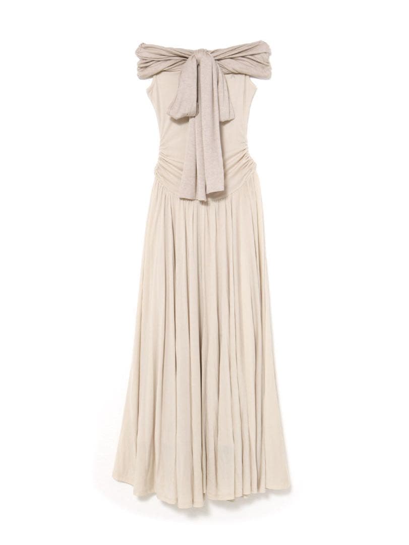 ワンピース andmary Orga offshoulder dress beige