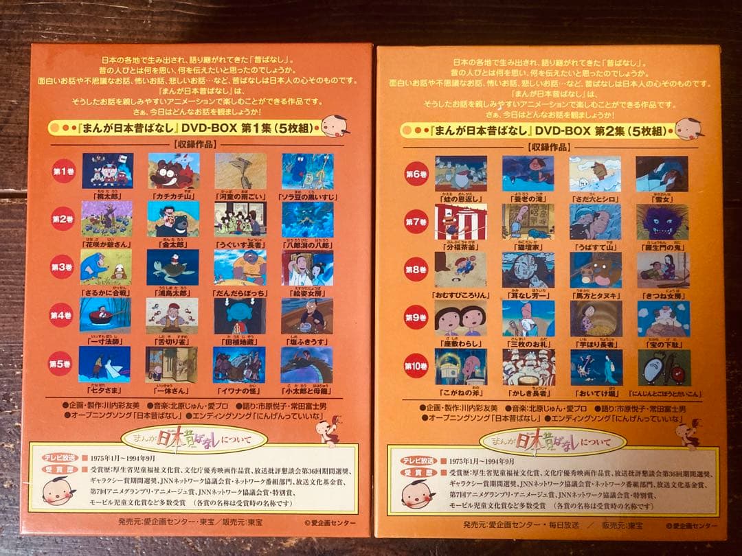 まんが日本昔ばなし DVD-BOX 第1集＆第2集 ※美品ですが一部汚れキズあり