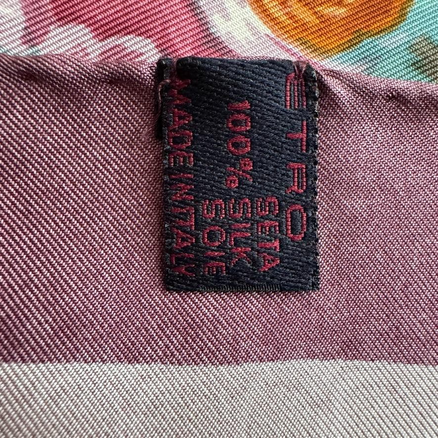 【極美品】ETRO エトロ シルク100% スカーフ 花柄 パープル イタリア