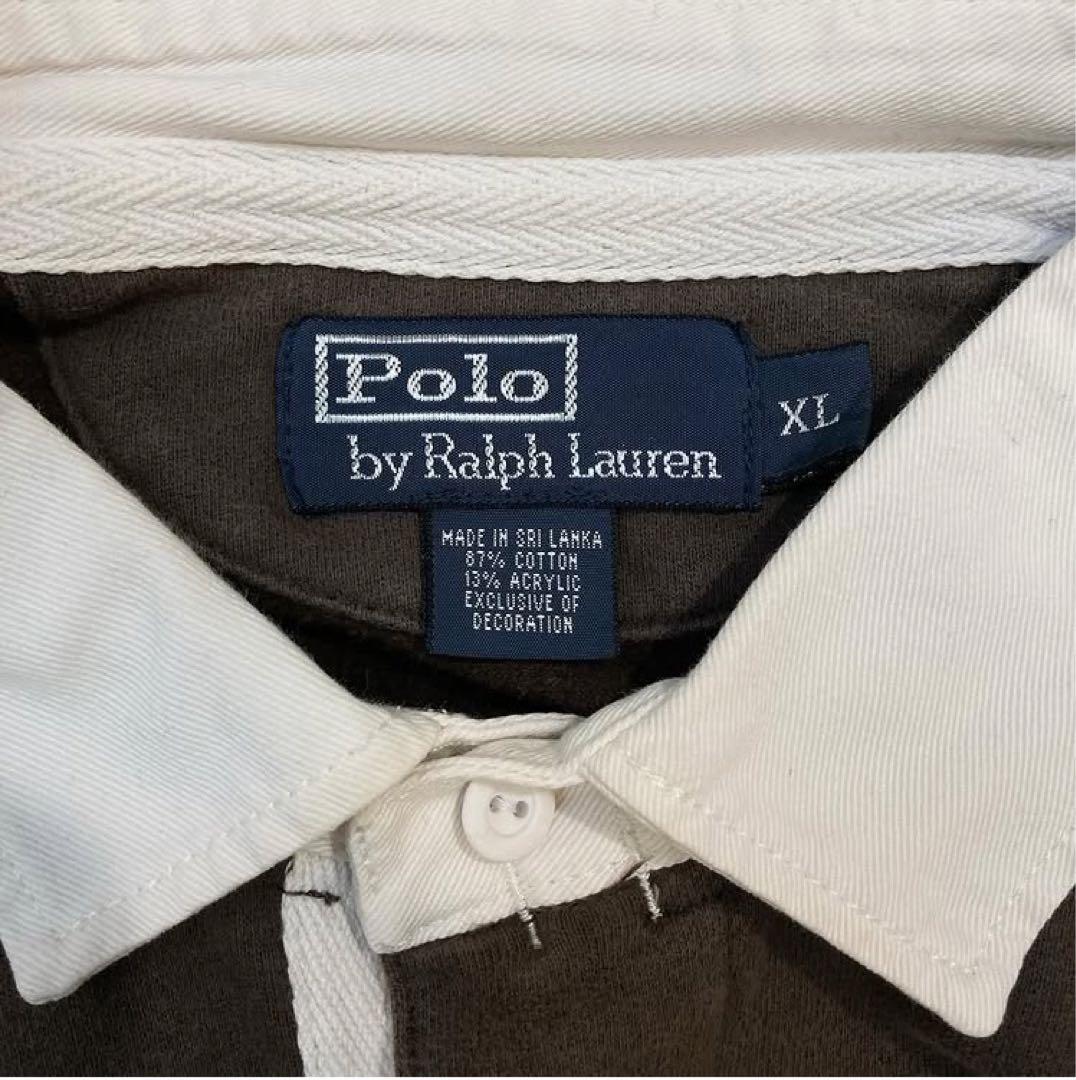 Ralph Lauren ラガーシャツ 刺繍ロゴ ボーダー XL 0104