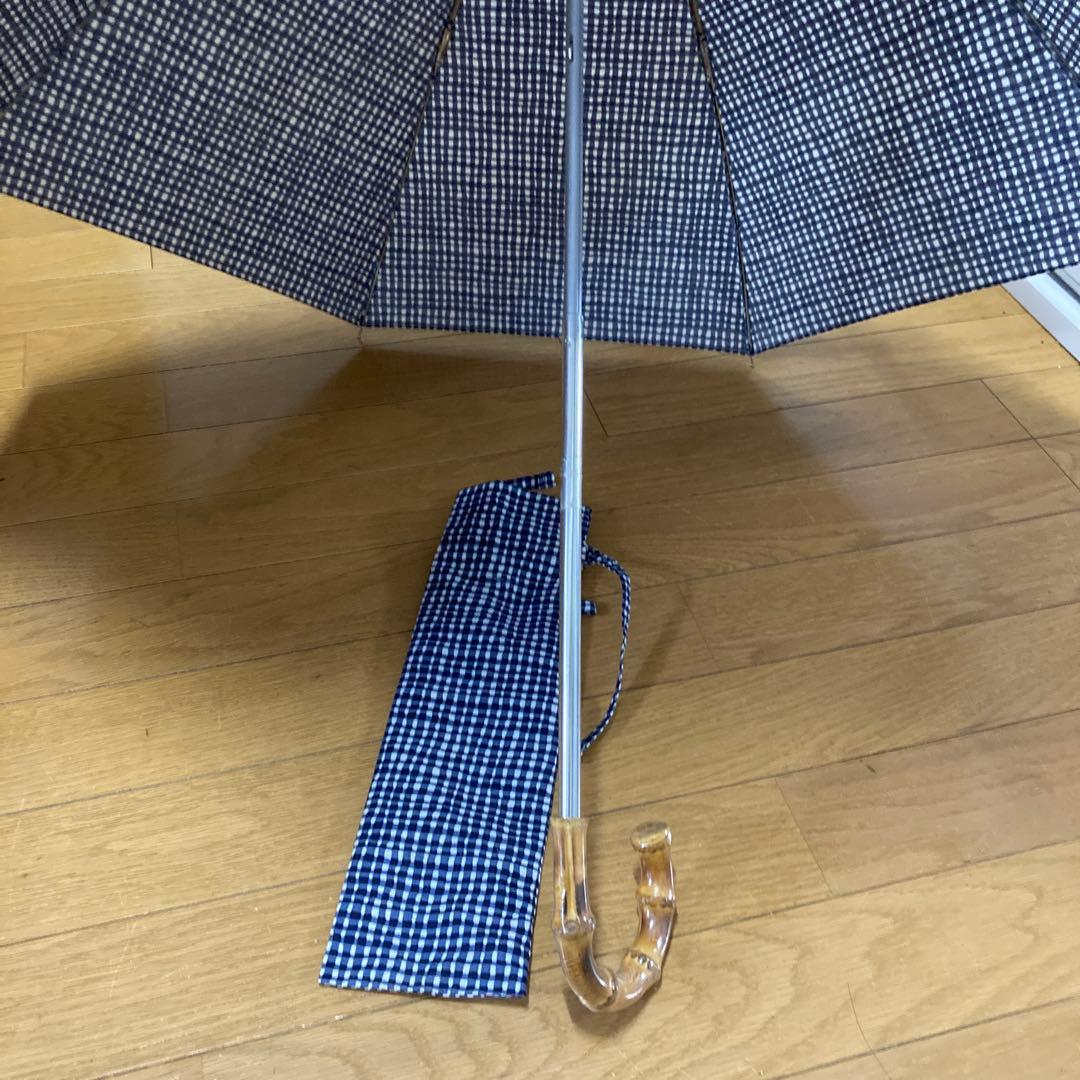 Bon Bon Store / ドローイングチェック 折りたたみ傘 （晴雨兼用）
