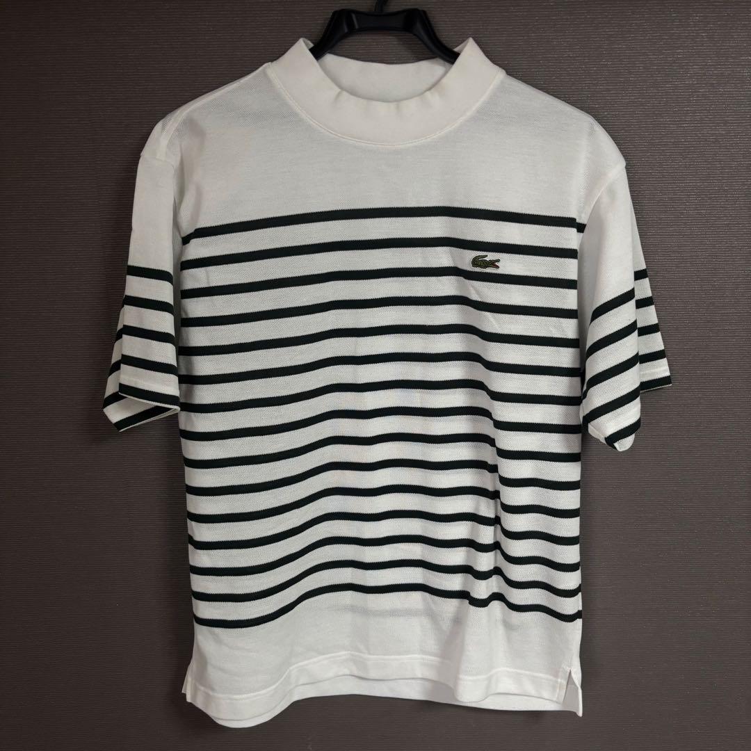 Lacoste BEAMS GOLF 別注 ボーダー モックネックシャツ　 M