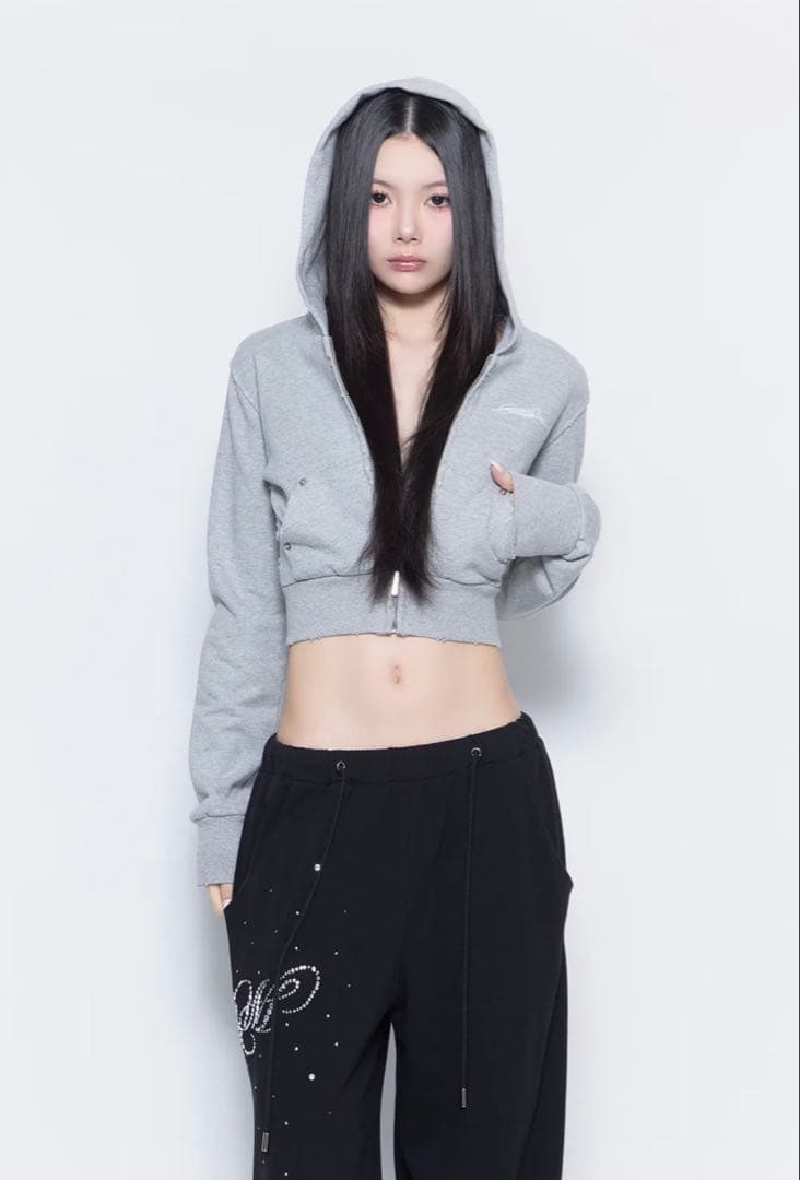 トップス theredthread zipup hoodie cropped