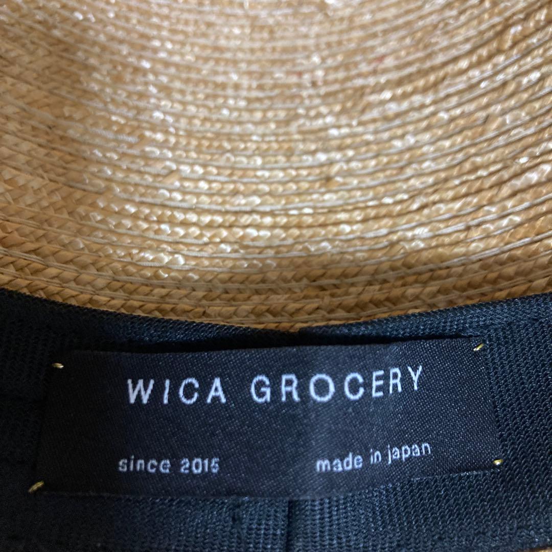 wicagrocery ウィカグロサリー　極太リボン麦わら帽子