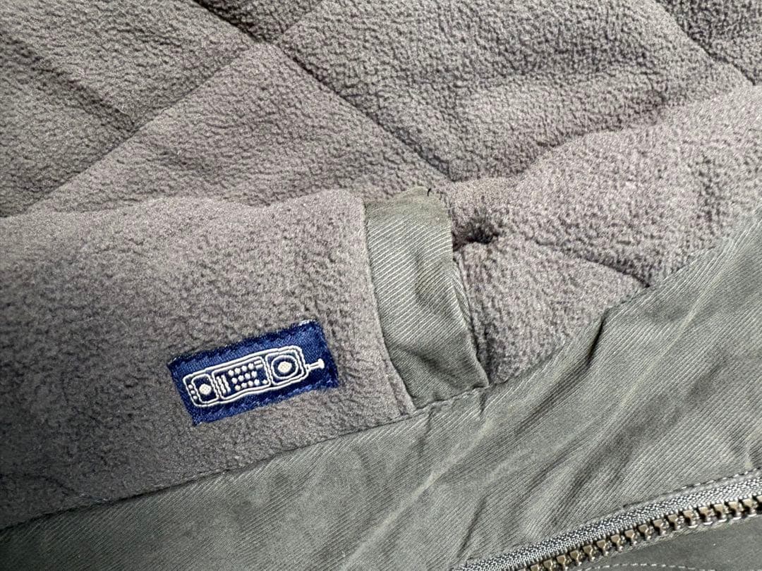 DOCKERSドッカーズナイロン×レザーフリースハリントンXXL襟レザー