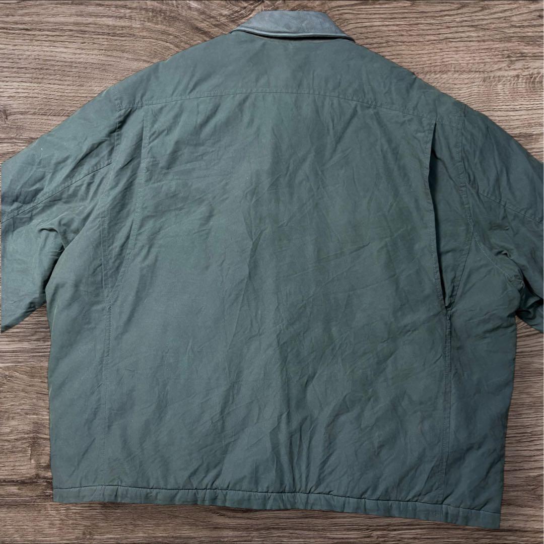DOCKERSドッカーズナイロン×レザーフリースハリントンXXL襟レザー