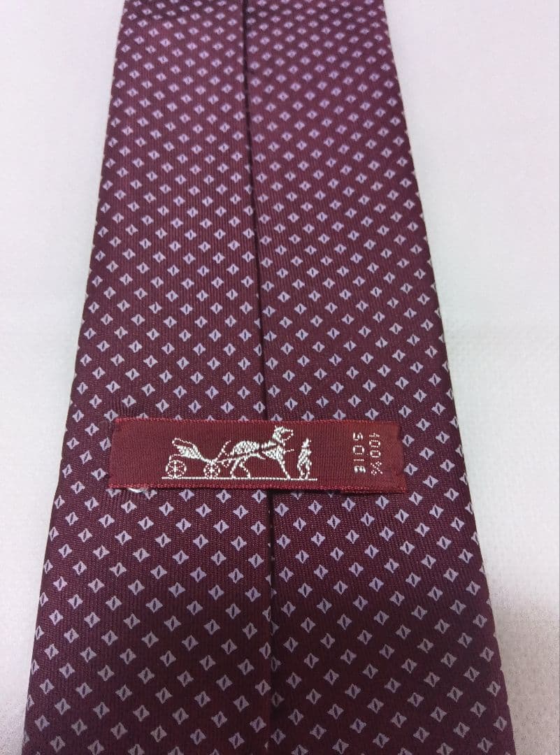 【未使用】HERMES　エルメス　ネクタイ　エンジ　大検幅8.5㌢　　ダンヒル