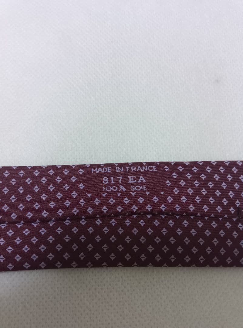 【未使用】HERMES　エルメス　ネクタイ　エンジ　大検幅8.5㌢　　ダンヒル