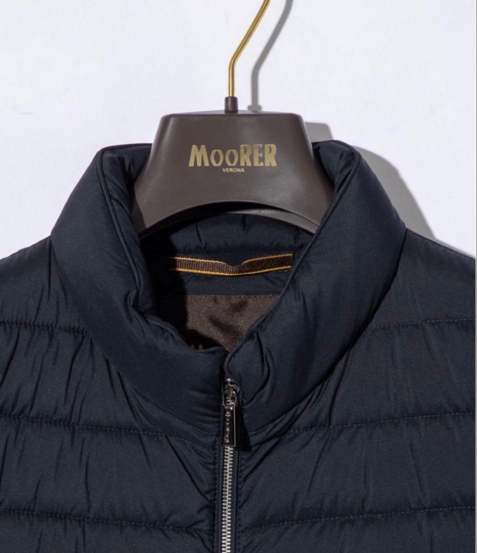 【新品】Moorer ネイビー ダウンベスト ブラック（50）