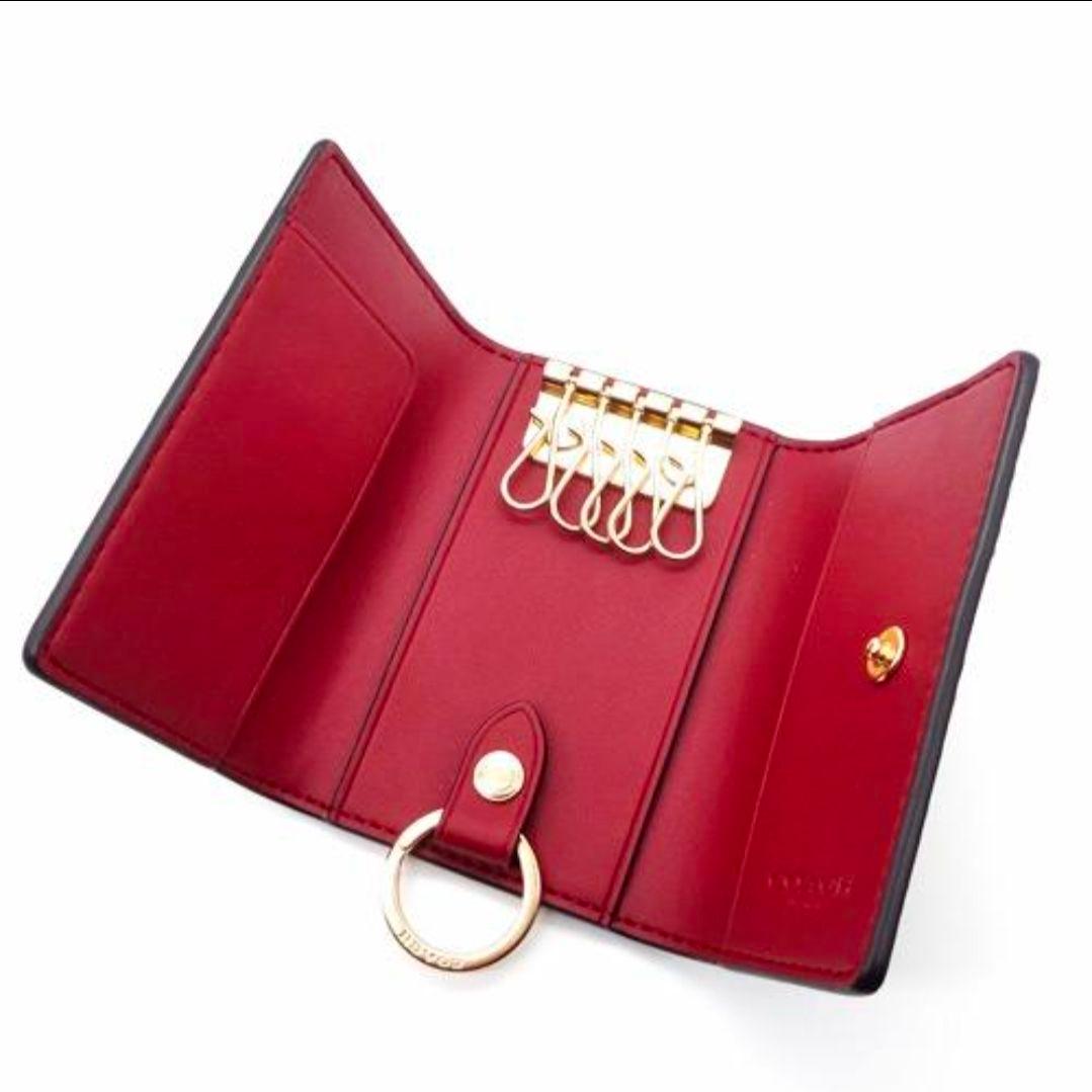 COACH チェリー柄 レザーキーケース