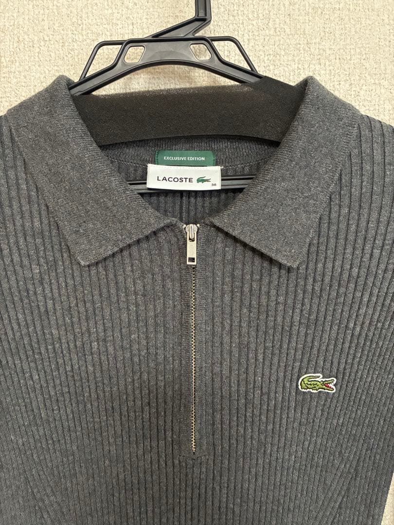 snidel × LACOSTE スキッパーリブニットワンピース