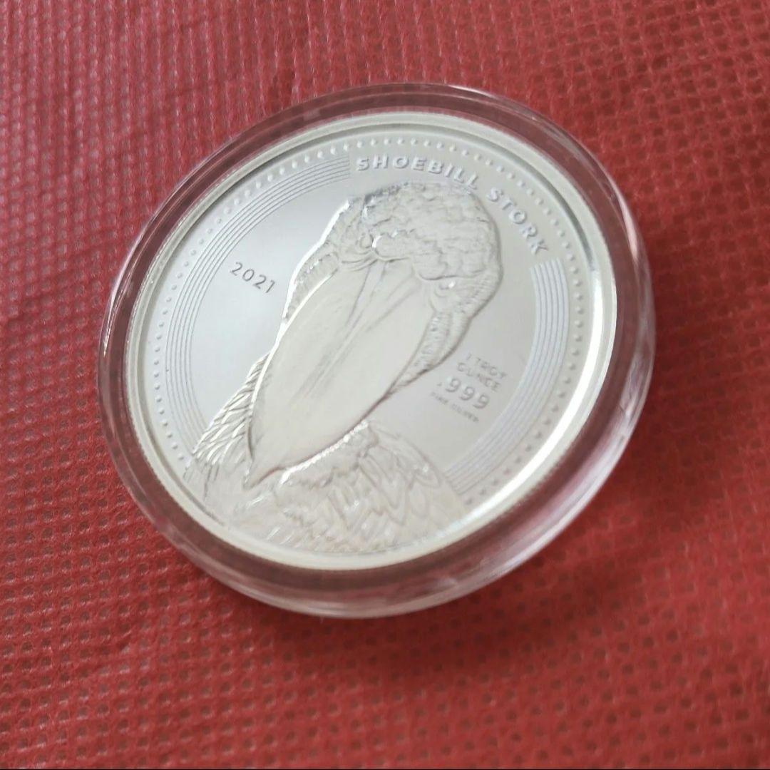 ★完売品★2021年 ハシビロコウ 1オンス 銀貨　保証書付　 純銀インゴット