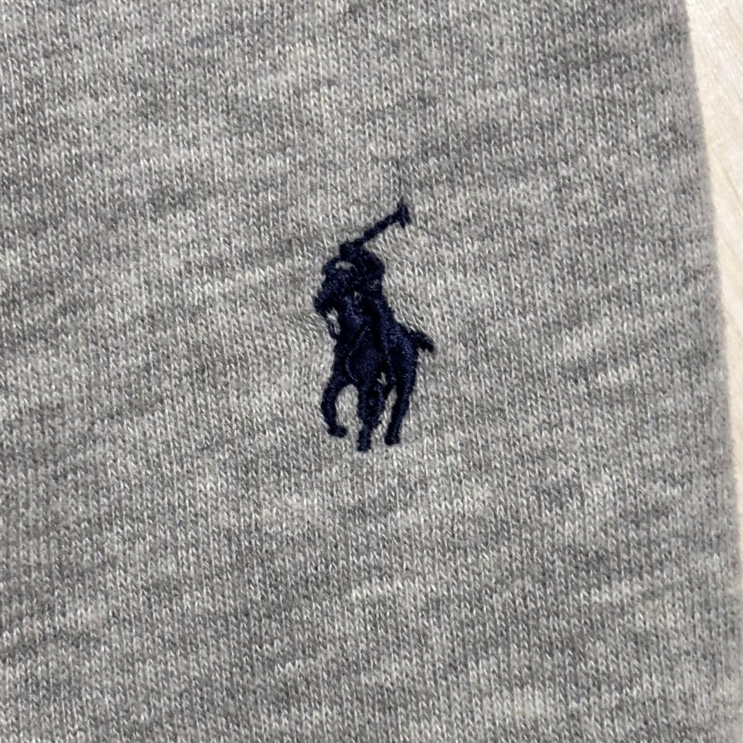POLO ラルフローレン ジップパーカー 刺繍ロゴ グレー Y2K L