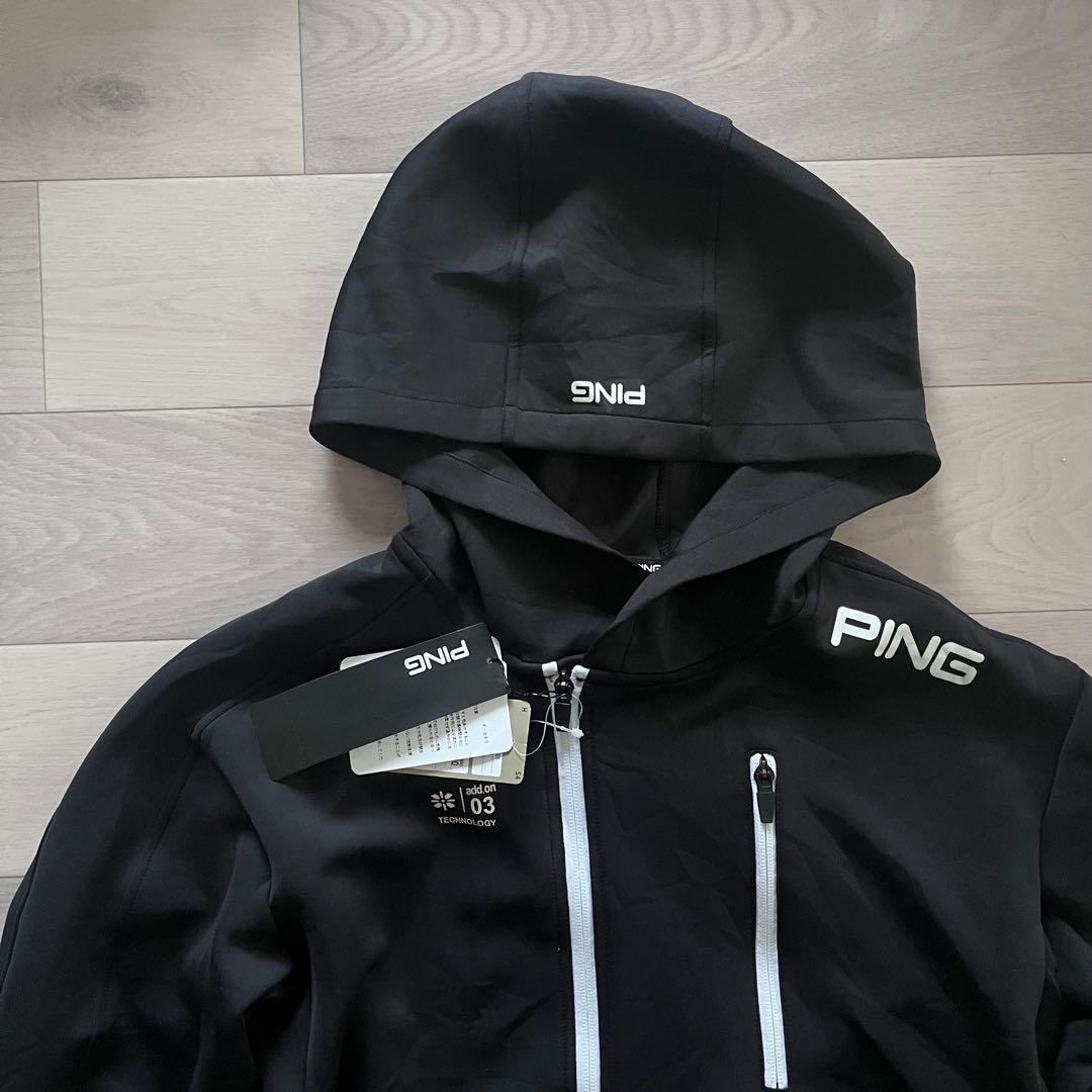 新品　PING デザイン　フルジップ　パーカー　GOLF ピン　ブラック　M
