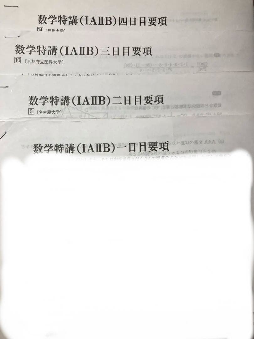 数学特講(IAⅡBC) 2024年版　担当:杉山先生