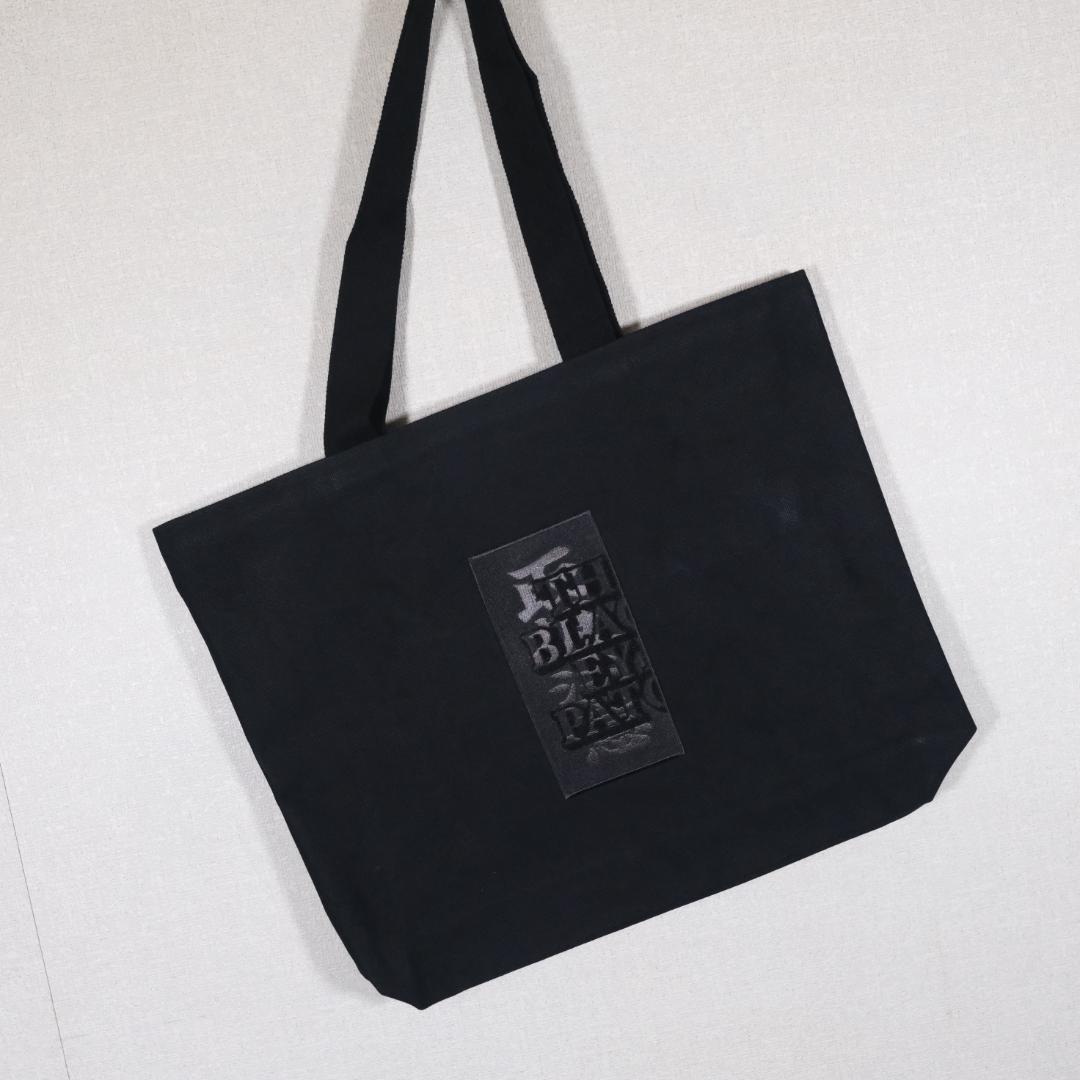 ブラックアイパッチ 取扱注意 刺繍 ロゴ トートバッグ ブラック L