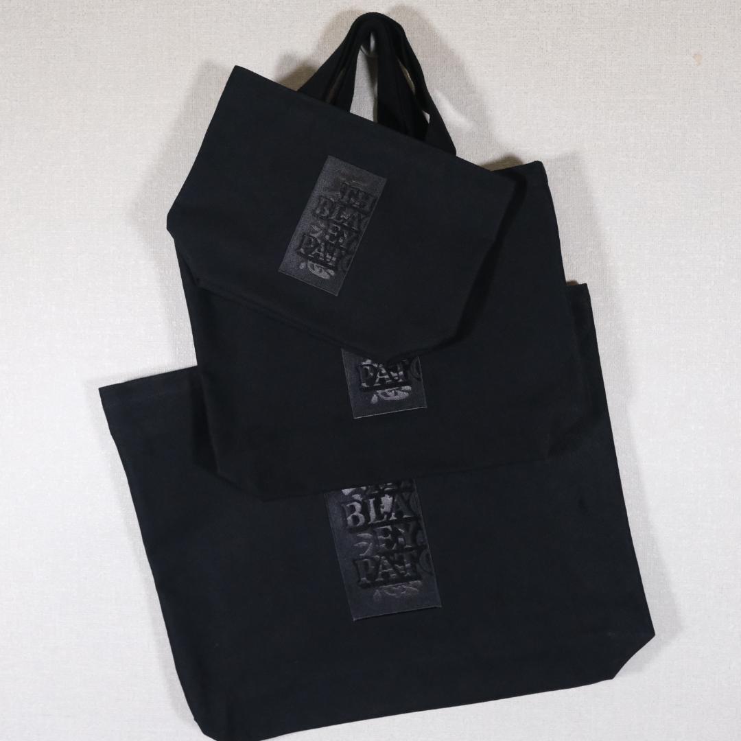 ブラックアイパッチ 取扱注意 刺繍 ロゴ トートバッグ ブラック L