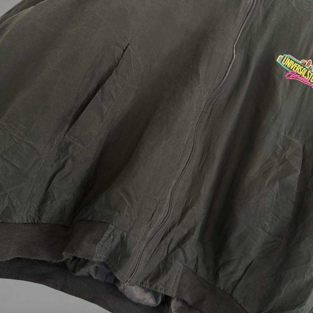 90s ユニバーサルスタジオ USA シルク ジャケット 黒 A02