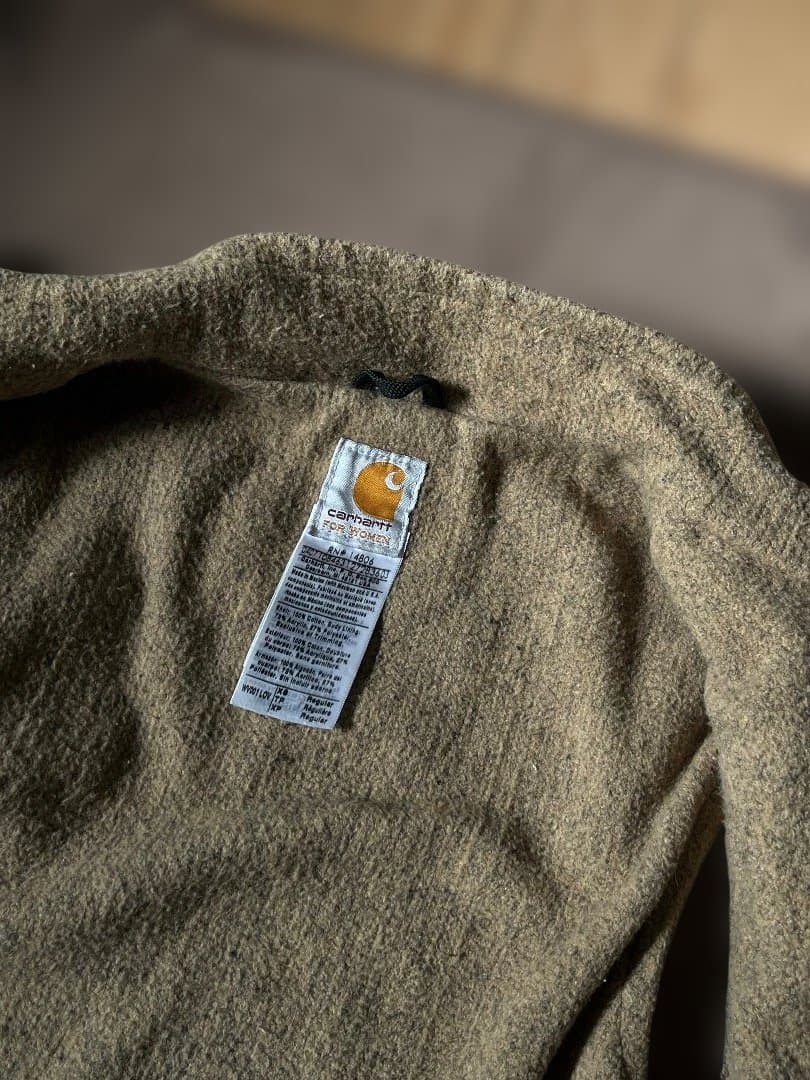 Carhartt カーハート ダック ベスト 裏地フリース グリーン