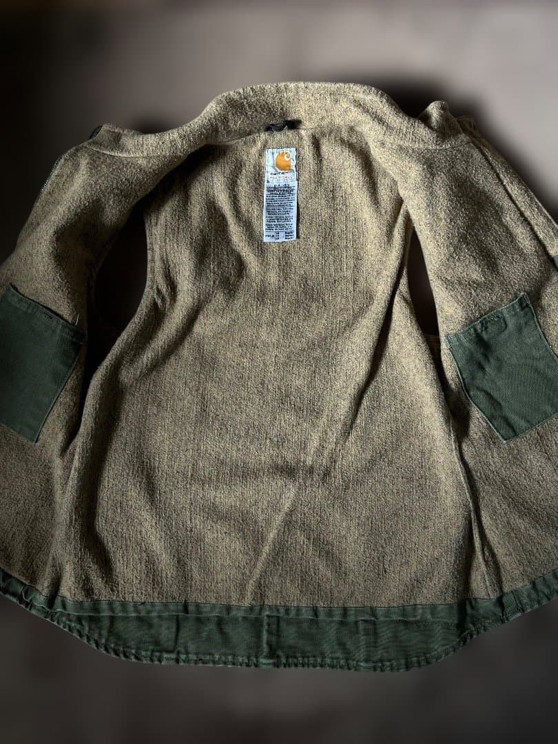 Carhartt カーハート ダック ベスト 裏地フリース グリーン