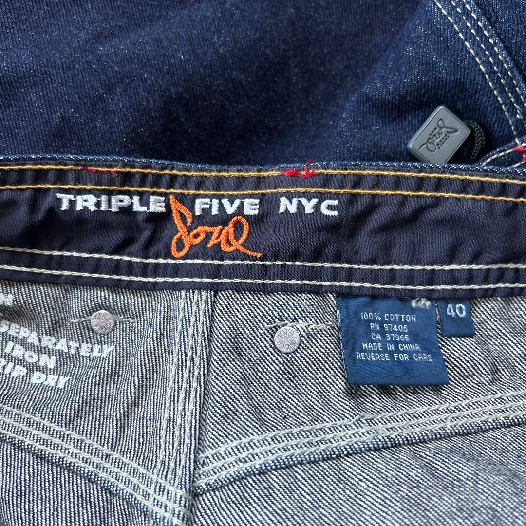 濃紺　90s triple five soul デニムパンツ　ペインターパンツ