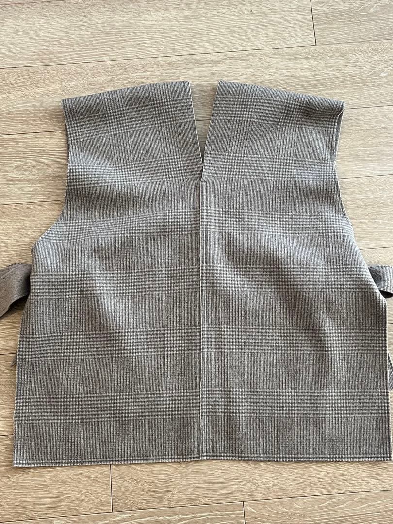 【美品】 yori ヨリ グレンチェック リバーシブルジレ