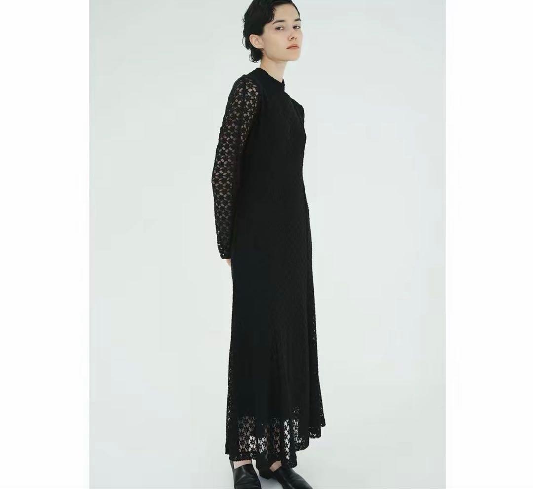 CLANEクラネ3D FLOWER LACE ONE PIECE ブラック