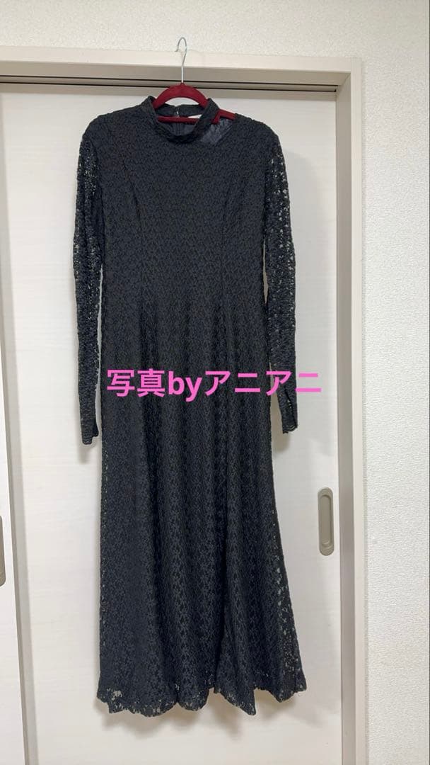 CLANEクラネ3D FLOWER LACE ONE PIECE ブラック