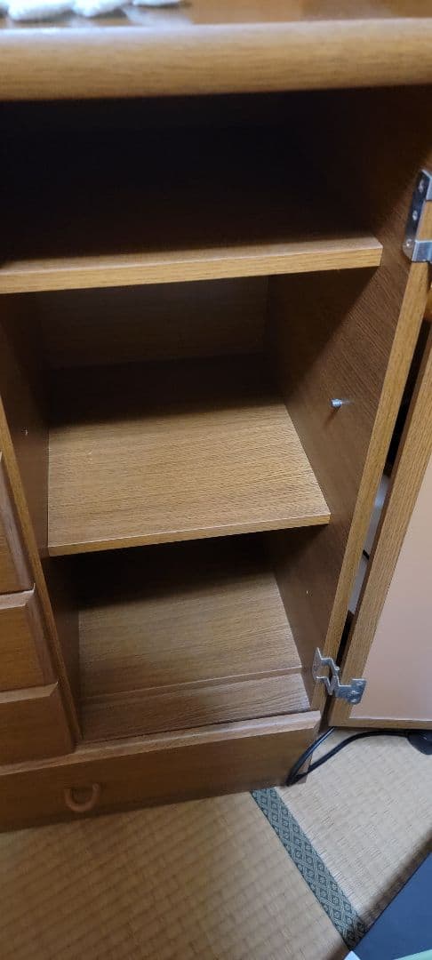 即購入OK ブラウン木製ラック 5引き出し付き