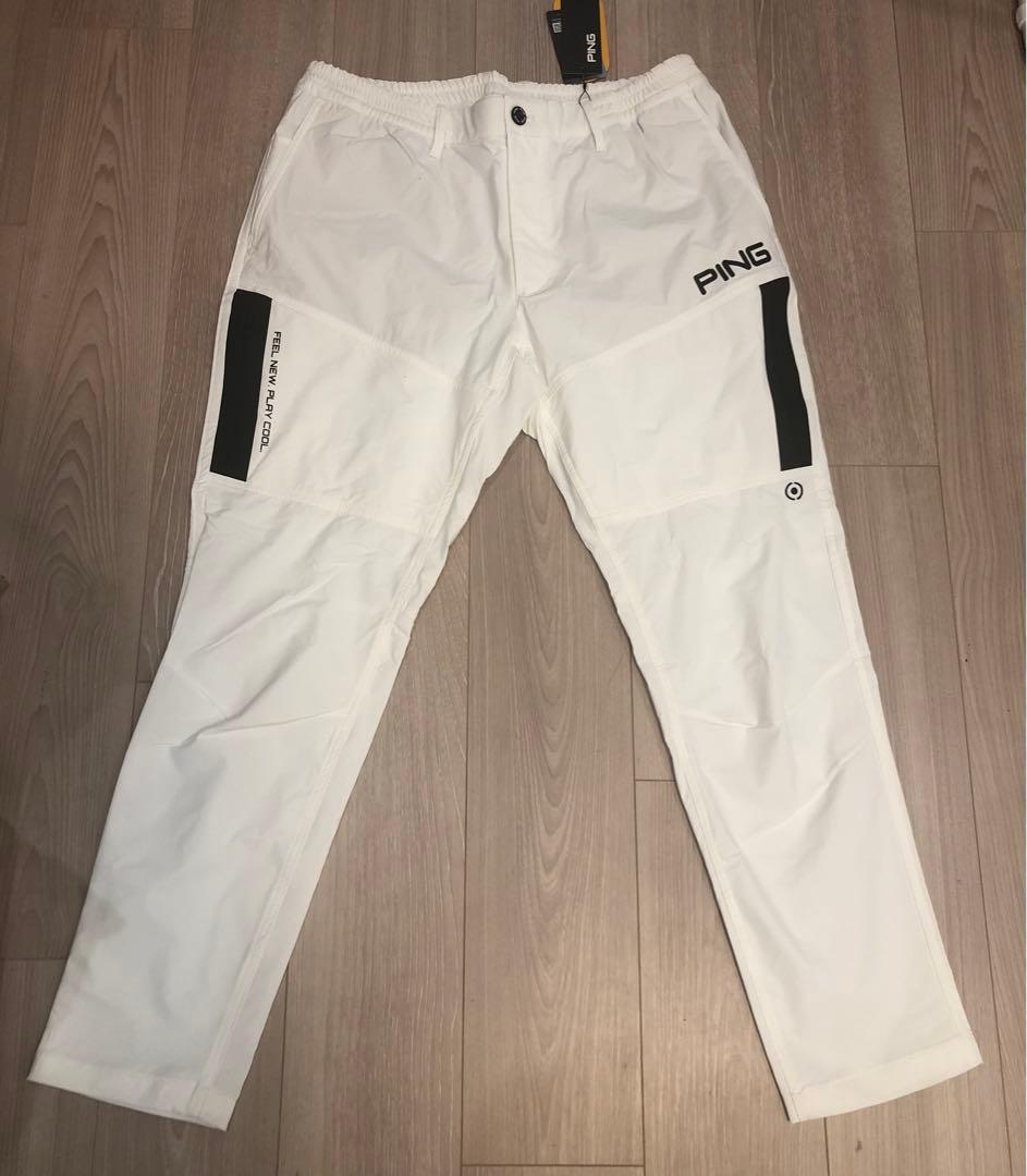 新品 PING コーデュラテーパードパンツ ホワイトメンズ XL
