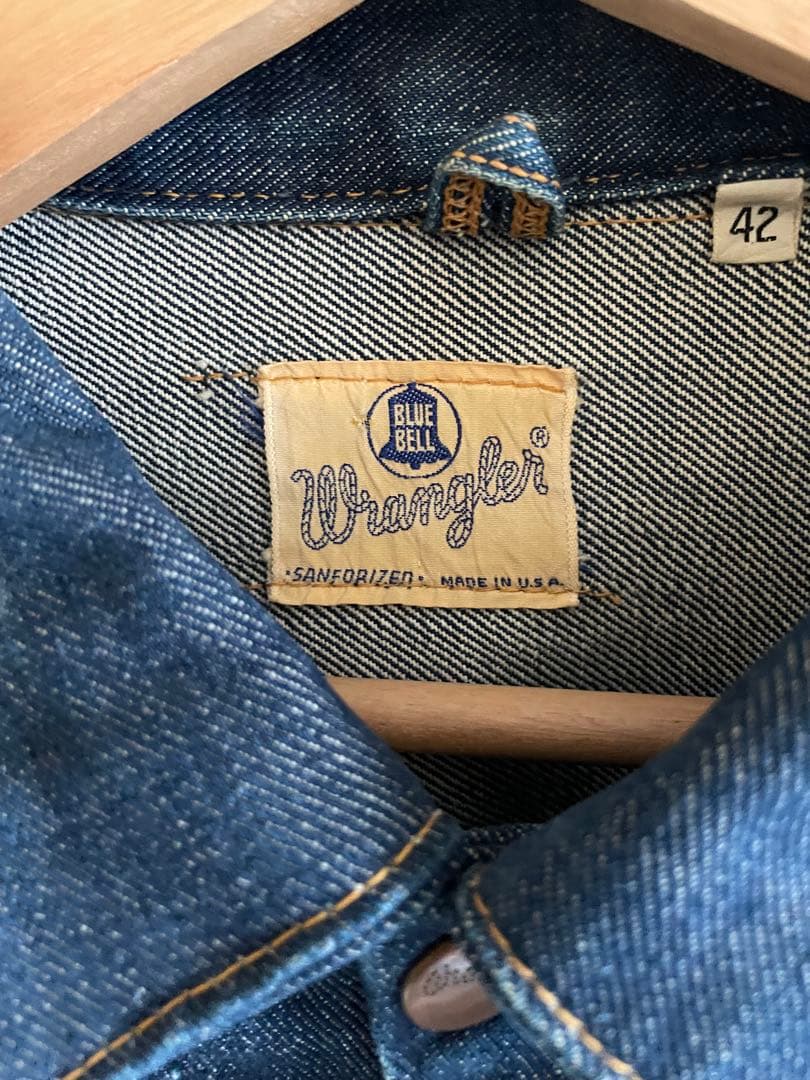 極上 60s Wrangler 24MJZ 縦ベル デニムジャケット 42 希少