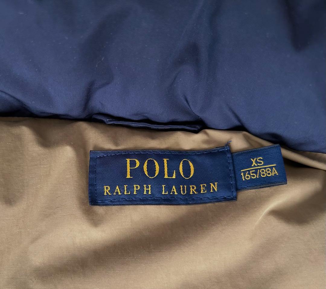 Polo Ralph Laurenフード付きダウンベスト ネイビー　XS 美品