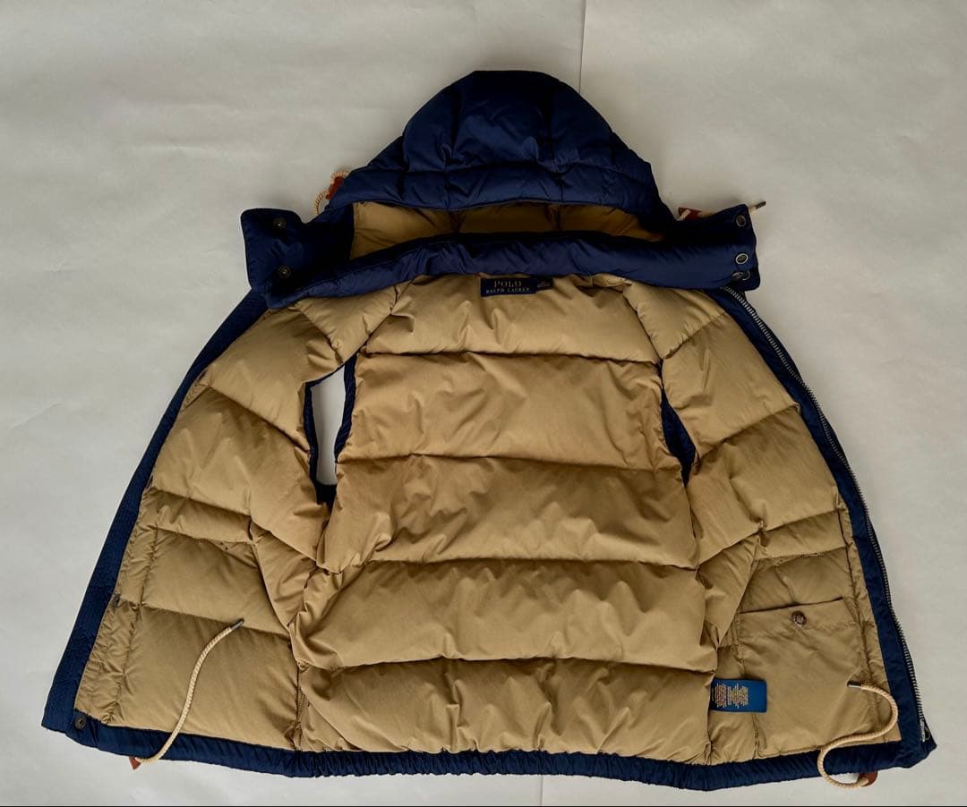 Polo Ralph Laurenフード付きダウンベスト ネイビー　XS 美品