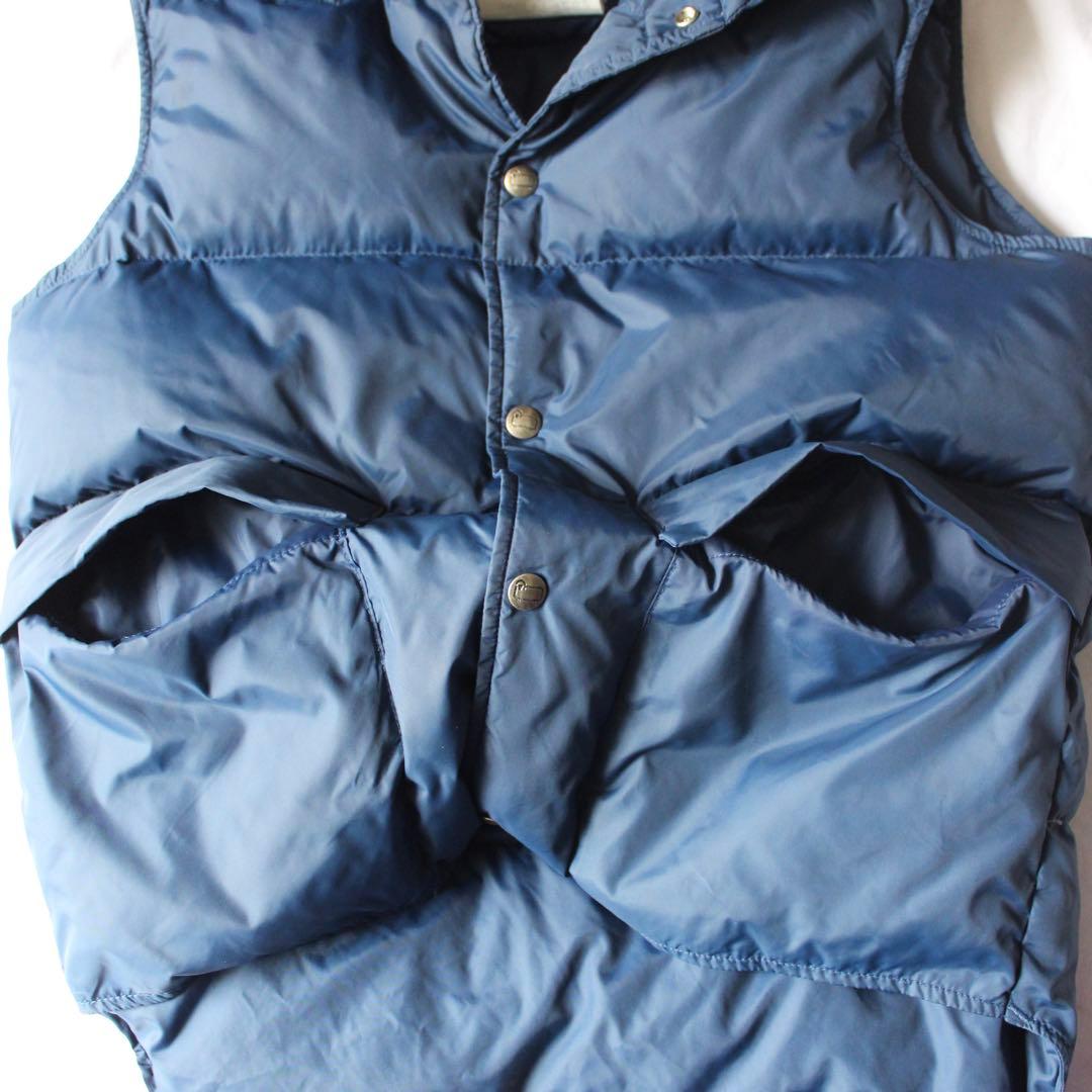 美品 80s Woolrich ダウンベスト ブルー usa製 ナイロン S 青
