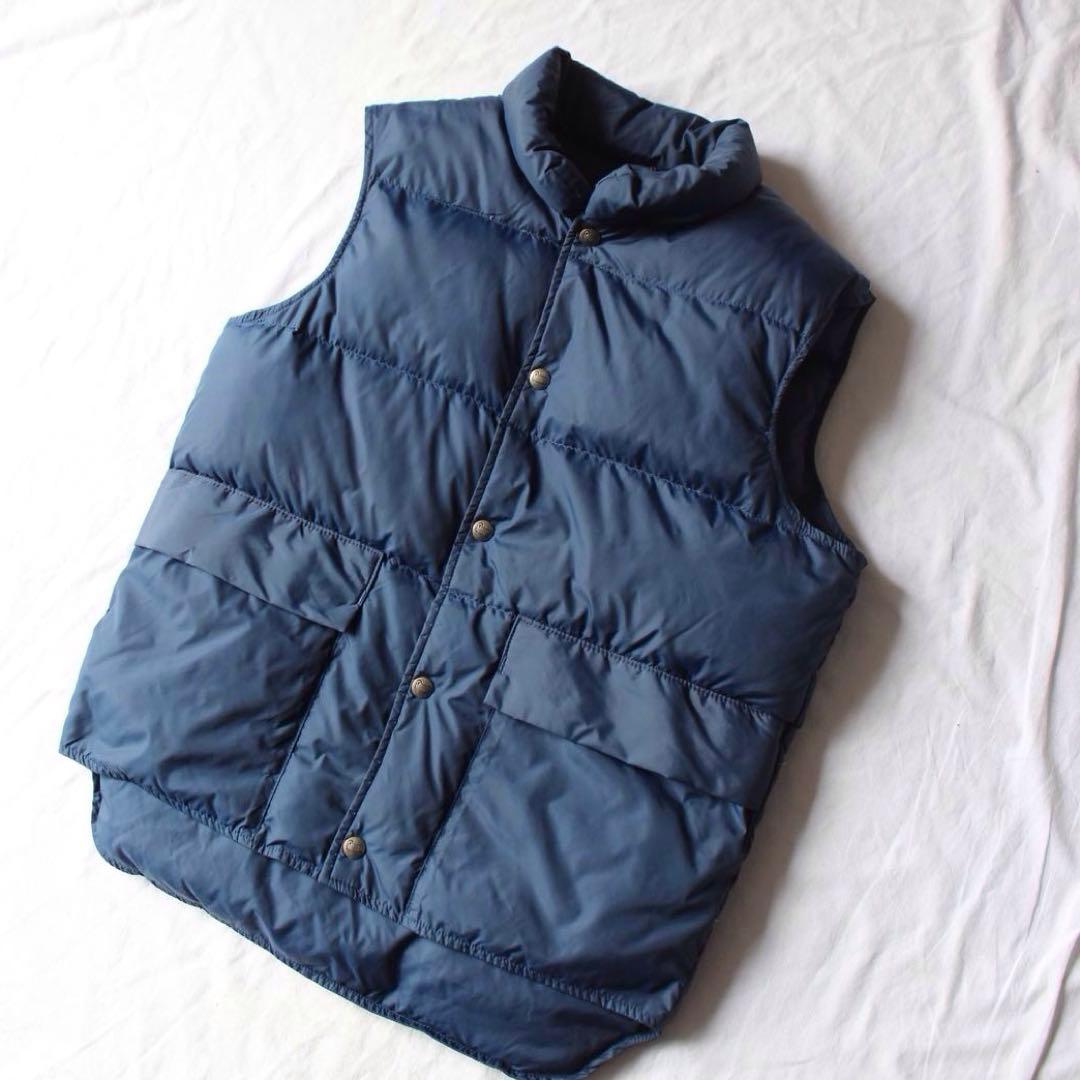美品 80s Woolrich ダウンベスト ブルー usa製 ナイロン S 青