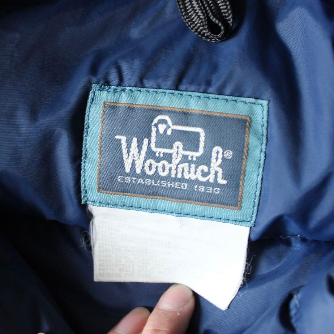 美品 80s Woolrich ダウンベスト ブルー usa製 ナイロン S 青
