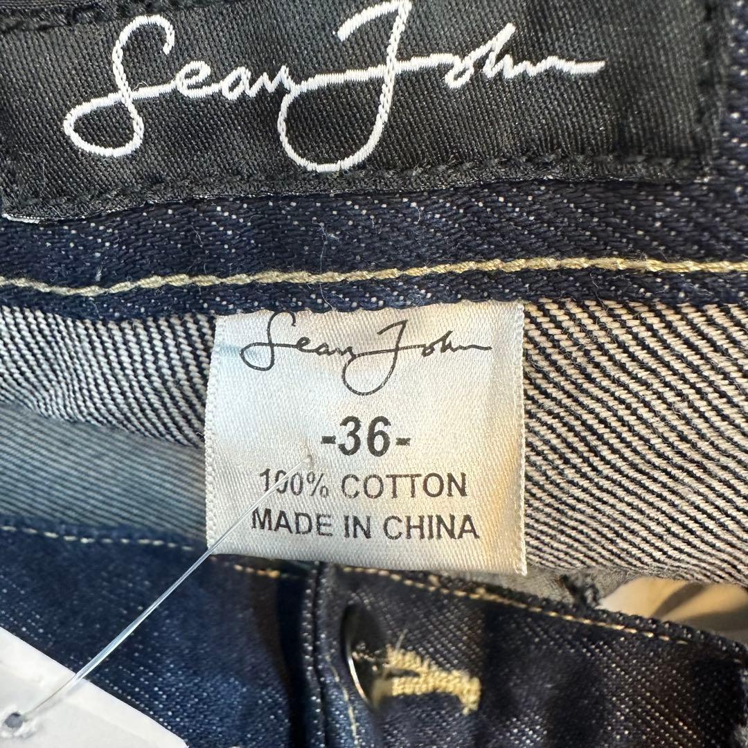 Sean John ショーンジョン　ヒップホップ　刺繍ロゴ　デニムパンツ　濃紺