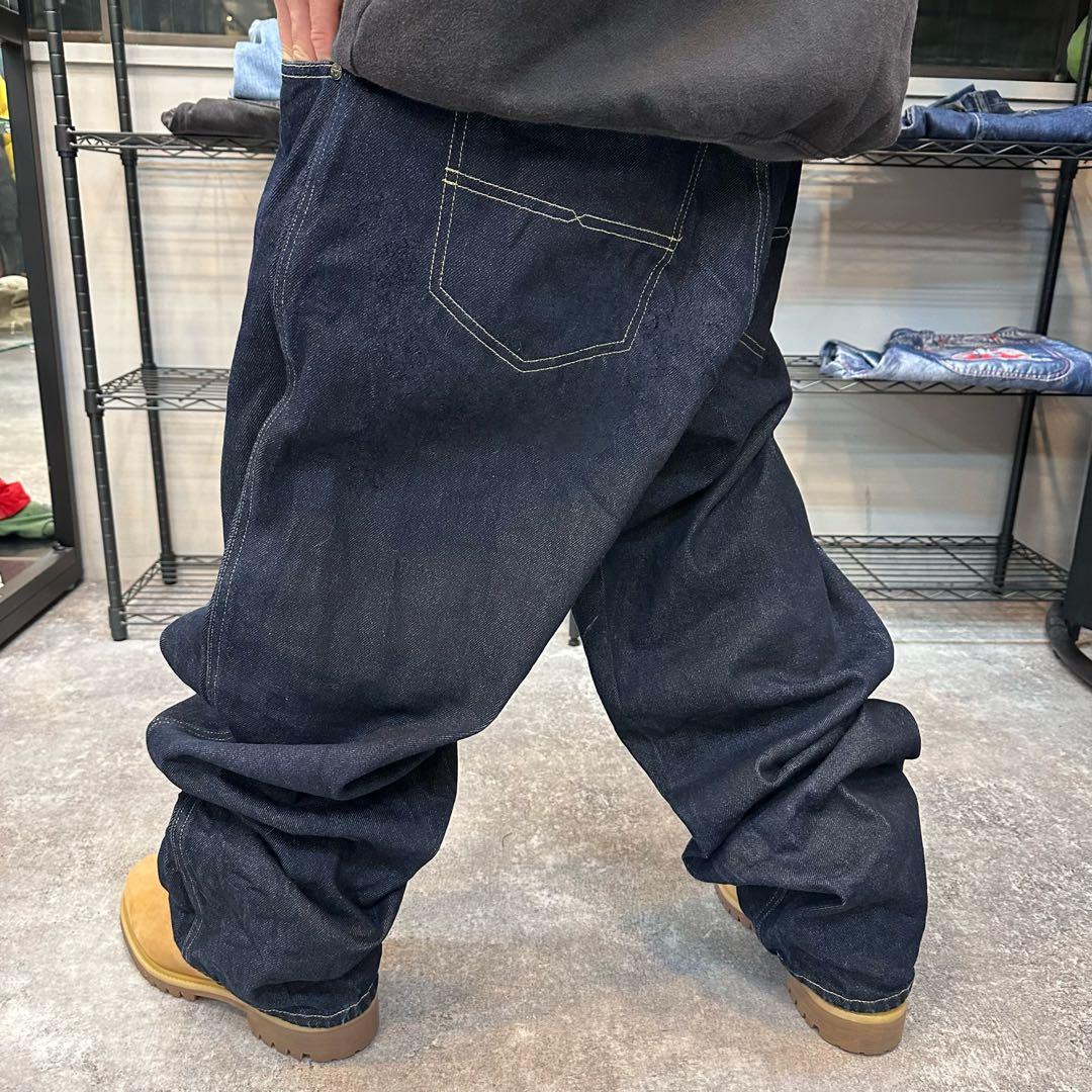 Sean John ショーンジョン　ヒップホップ　刺繍ロゴ　デニムパンツ　濃紺