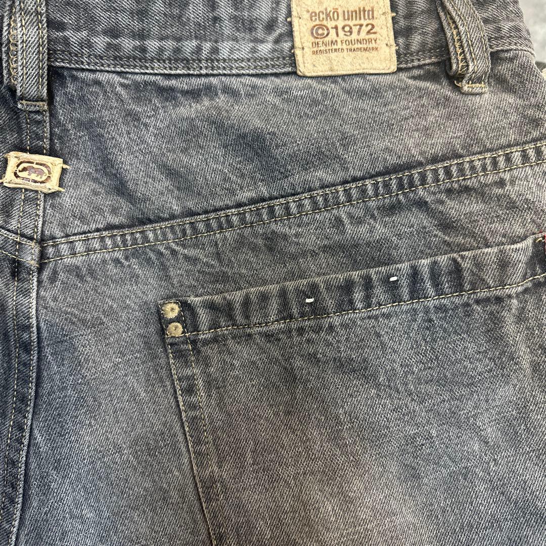 ECKO UNLTD エコー　極太　ブラック　ペインターデニムショーツ
