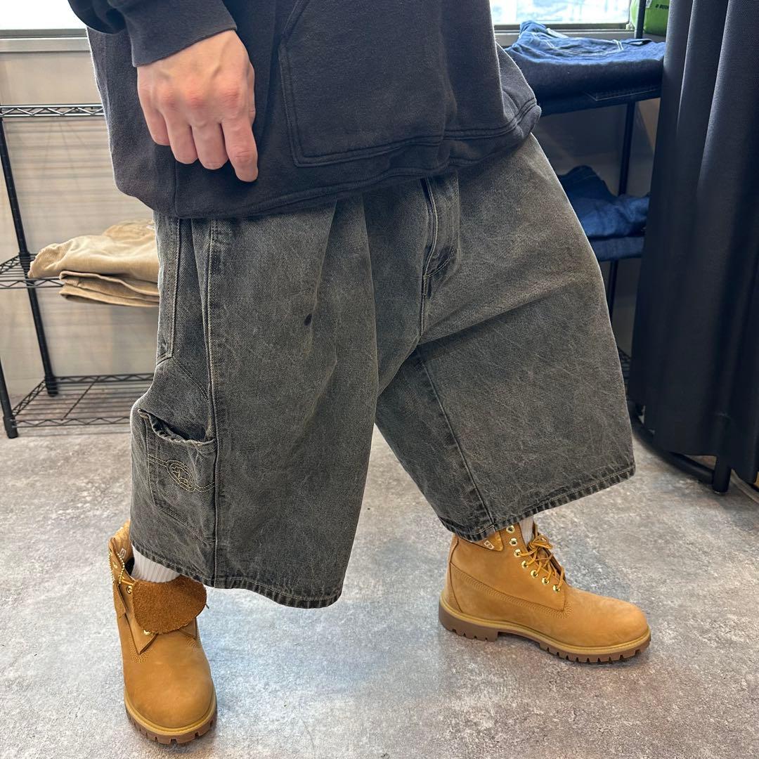 ECKO UNLTD エコー　極太　ブラック　ペインターデニムショーツ