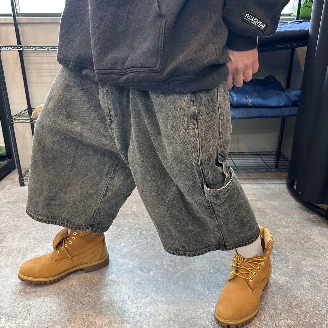 ECKO UNLTD エコー　極太　ブラック　ペインターデニムショーツ