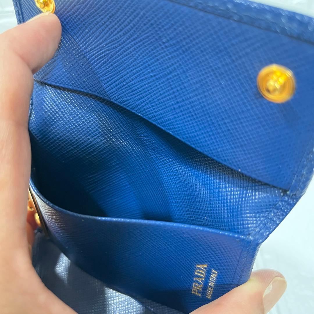 美品✨PRADA キーケース　フィオッコ　ネイビー　メタルロゴ　6連
