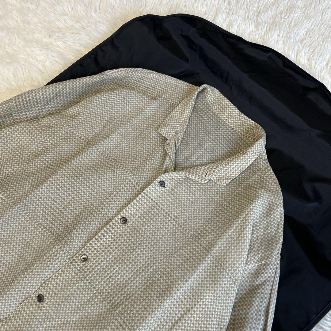 美品✨ババグーリ シルク×コットン ロングスリーブシャツ 総柄 洗える 近年