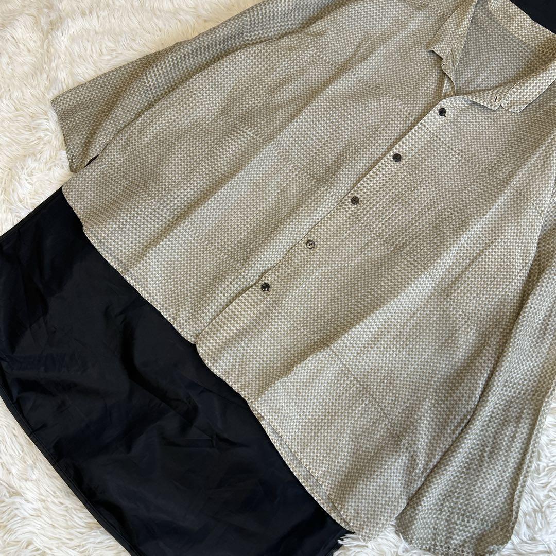 美品✨ババグーリ シルク×コットン ロングスリーブシャツ 総柄 洗える 近年