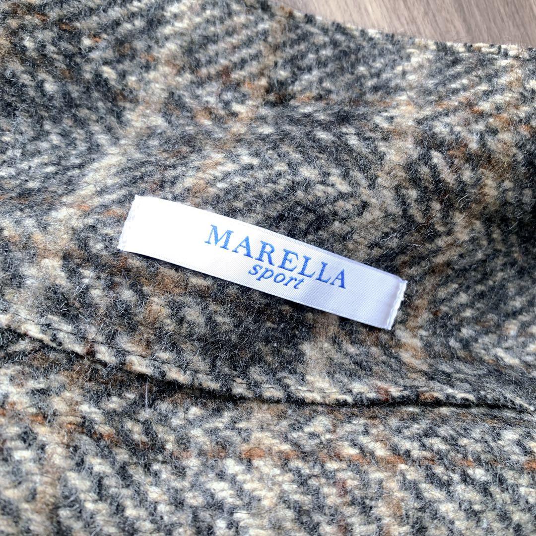 Max Mara marella sport モヘヤ混　ケープポンチョ　チェック