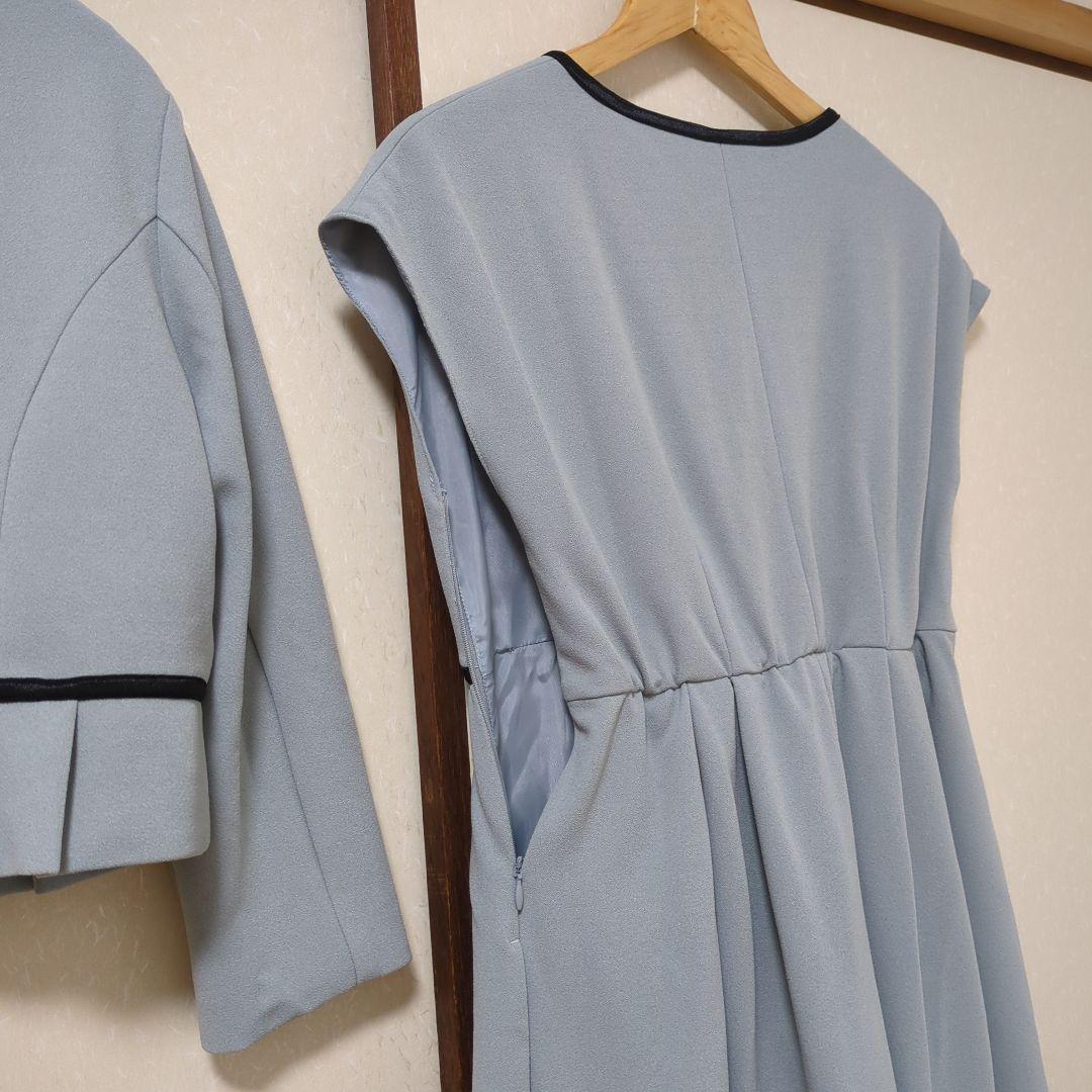 【新品】milk teaブルーグレー 授乳フォーマルワンピーススーツ2点М